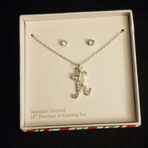 K shaped Necklace and Earrings